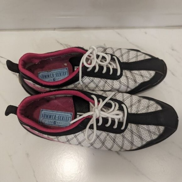 FootJoy Women's Summer Series Pink White Black Leather Upper Golf Shoes 7.5 - Picture 4 of 10